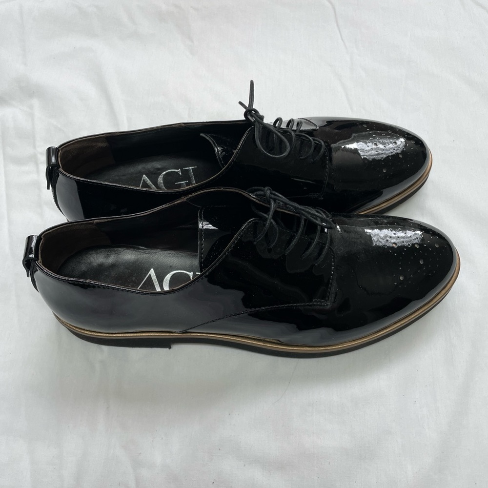 Attilio Giusti Leombruni (AGL) High-Shine Leather Oxford Derby 42 Made in Italy